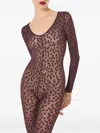 Wolford Dots-pattern Catsuit In Brown