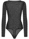Wolford Sheer-opaque Bodysuit With Playful Polka Dot Pattern In Black