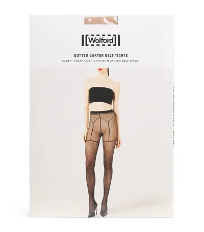 Wolford Dotted Garter Belt 20 Tights In Nude