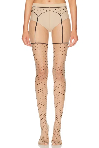 Wolford Dotted Garter Belt Tights
