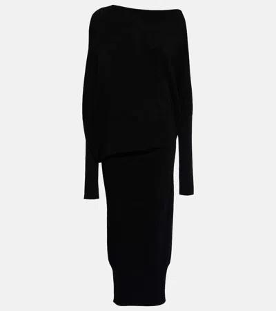 Wolford Draped Jersey Sweater Dress In Black