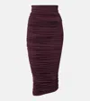 Wolford Draped Sheer High-rise Midi Skirt In Purple