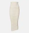 Wolford Draped Sheer High-rise Midi Skirt In White