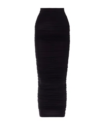Wolford Draped Stretch-jersey Midi Skirt In Black