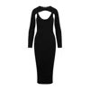 Wolford X Simkhai Contoured Ribbed-knit Midi Dress In Black