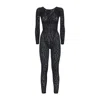 Wolford Python-pattern Long-sleeve Jumpsuit In Black