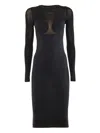 Wolford Sheer-panelled Long-sleeve Dress In Black
