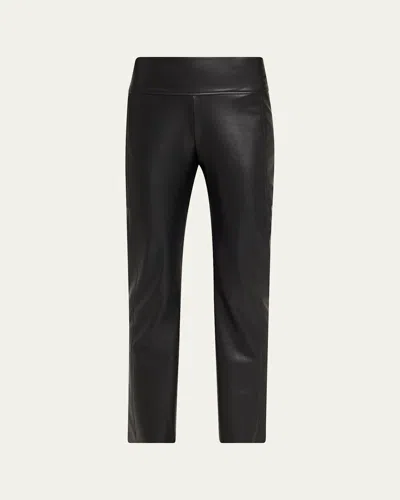 Wolford Edie Cropped Vegan Leather Forming Trousers In Black