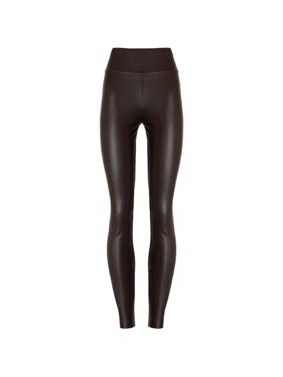 Wolford Edie Faux-leather Leggings In Brown