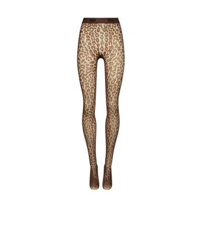 Wolford Elastic Waist Pantyhose In Brown