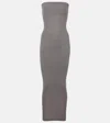 Wolford Fading Shine Strapless Midi Dress In Gray