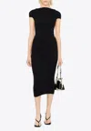 Wolford Venus Tulle-panelled Jersey Dress In Black