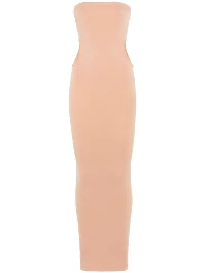 Wolford Fatal Cut Out Midi Dress In Orange