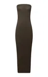 Wolford Fatal Strapless Midi Tube Dress In Brown