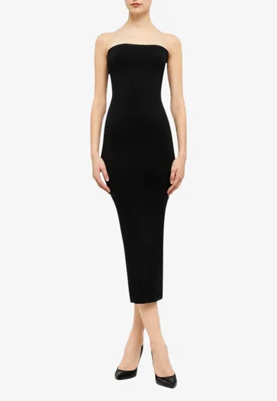 Wolford Fatal Strapless Midi Dress In Black