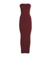 Wolford Fatal Strapless Midi Dress In Burgundy
