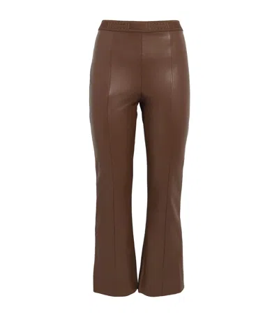 Wolford Faux Leather Jenna Cropped Trousers In Brown