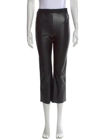 Pre-owned Wolford Faux Leather Straight Leg Pants In Black