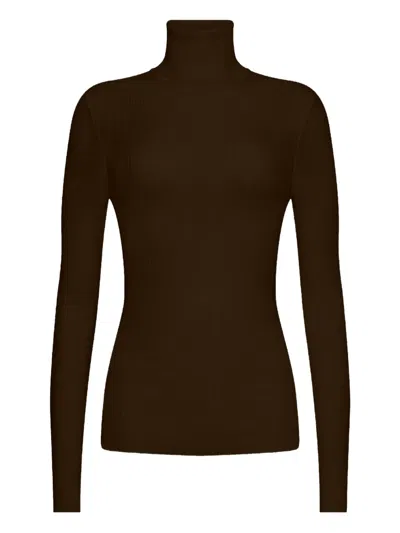 Wolford Fine-rib Turtleneck Top In Black