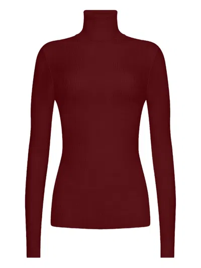 Wolford Fine-rib Turtleneck Top In Red