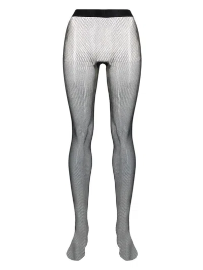 Wolford Fishnet Semi-sheer Tights In Multicolor