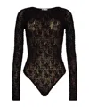 Wolford Floral-lace Bodysuit In Black