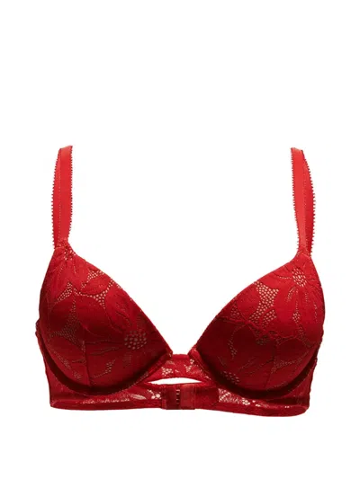 Wolford Floral Lace Bra In Red