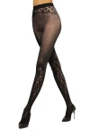 Wolford Floral Lace Fishnet Tights In Umber