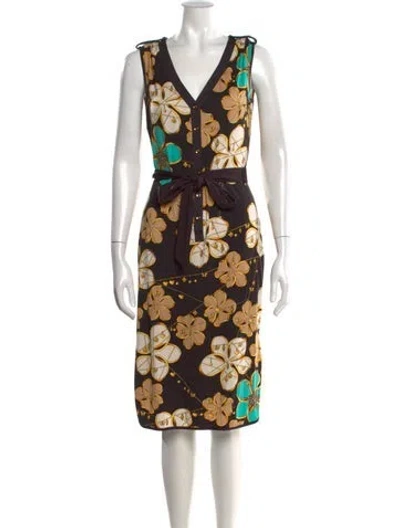 Pre-owned Wolford Floral Print Knee-length Dress In Multi