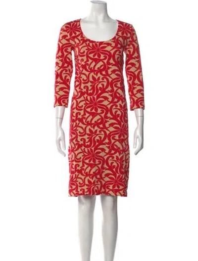Pre-owned Wolford Floral Print Knee-length Dress In Pink