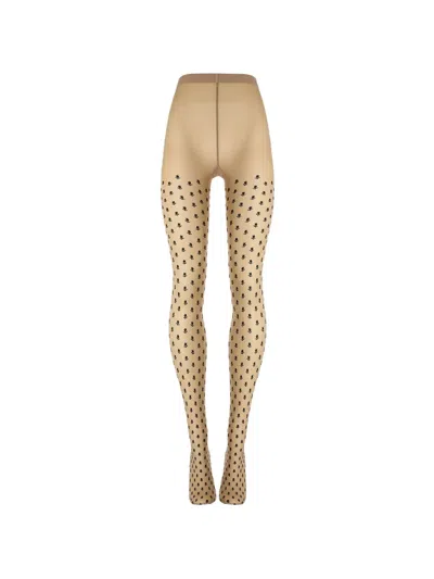 Wolford Floral-dot 20 Tights In Brown