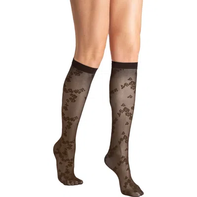 Wolford Floret Knee High Socks In Black