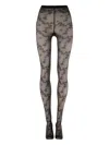 Wolford Floret Patterned Tights In Black