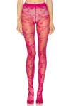 Wolford Floret Tights In Red