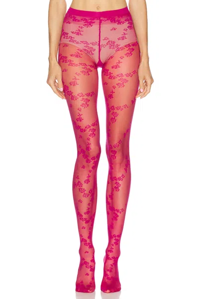 Wolford Floret Tights In Red