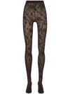 Wolford Flower-motif Tights In Black