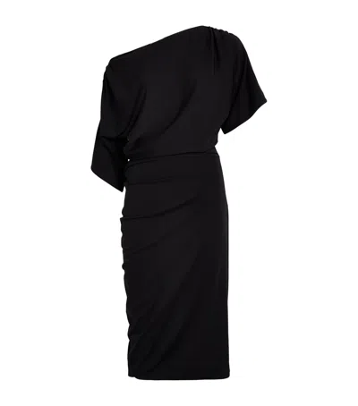Wolford Fluid Drape Midi Dress In Black
