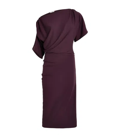 Wolford Fluid Drape Midi Dress In Purple
