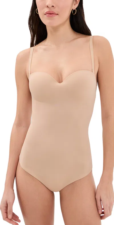 Wolford Forming String Thong Bodysuit Powder In Neutral