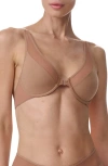 Wolford Front Closure Underwire Bra In Macchiato