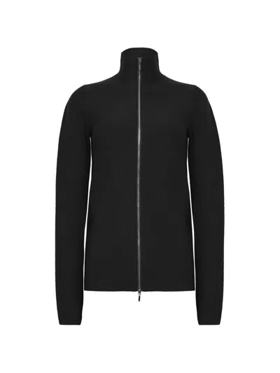 Wolford Funnel-neck Zip-up Sweater In Black