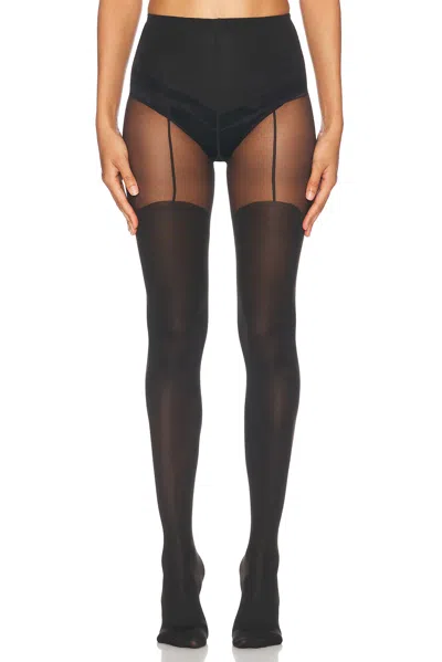 Wolford Garter Belt Tights In Black