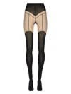 Wolford Garter-detail Tights In Black