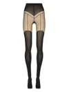 Wolford Garter-detail Tights In Black