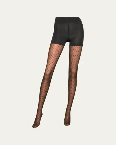 Wolford Geometric Dots Control-top Tights In Fairly Light/black