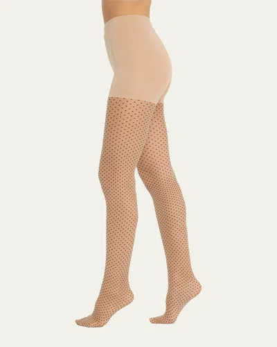 Wolford Geometric Dots Control-top Tights In Neutral