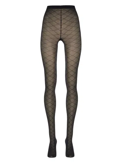 Wolford Geometric-pattern Tights In Black