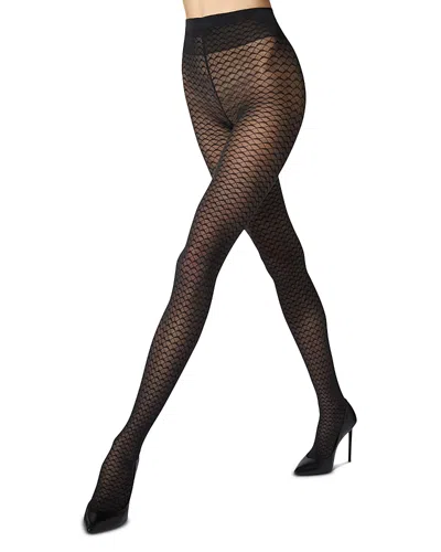 Wolford Graphic Pattern Tights In Black