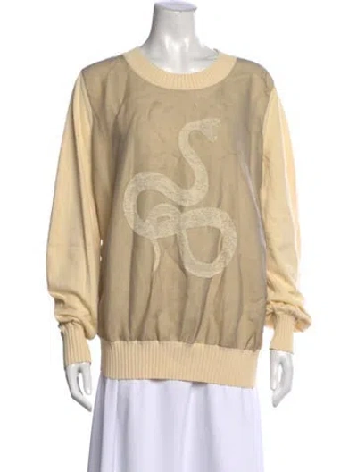 Pre-owned Wolford Graphic Print Crew Neck Sweatshirt W/ Tags In Neutral