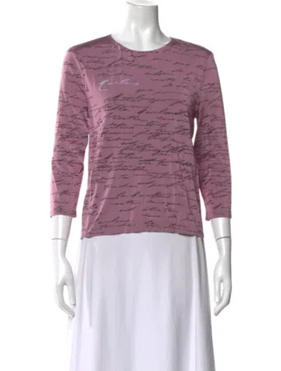Pre-owned Wolford Graphic Print Crew Neck Top In Purple
